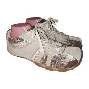 DIESEL ANNEKE Sz 10 Y2K Crackle Suede Leather Lace Up Logo Athletic Sport Shoes